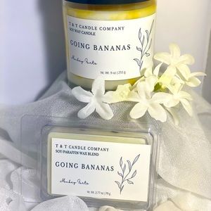 Hand poured 9oz. Soy Wax Candle with a 2.77oz. Wax melt Soy/paraffin blend.